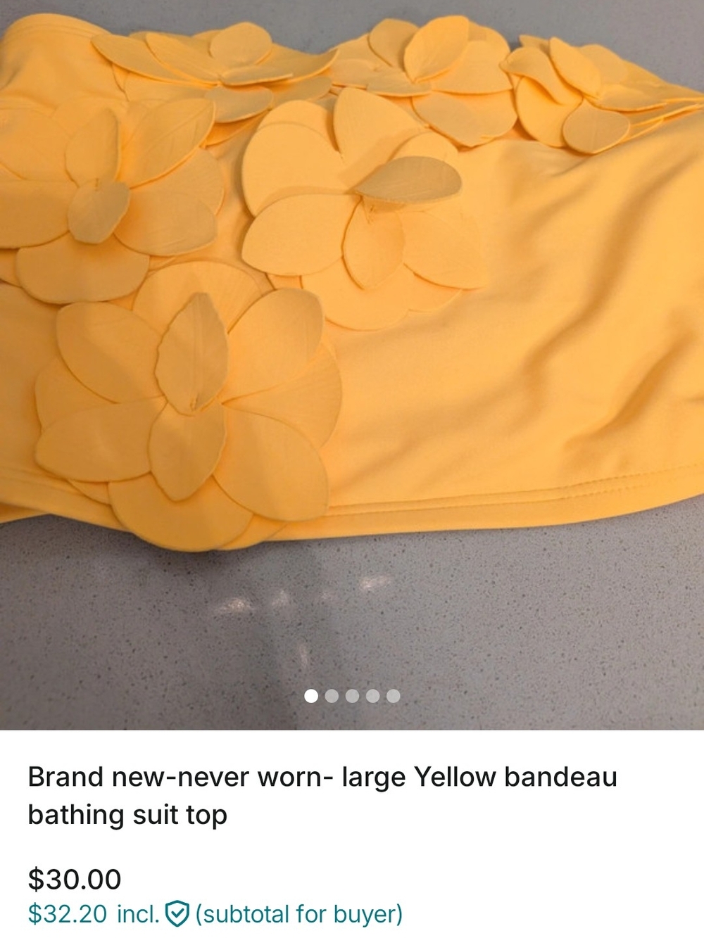 ANTONIO MELANI Yellow Floral-Accent Bathing Suit Top